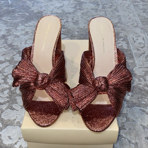 Loeffler Randall Penny Knotted Candy Stripe Mules - Picture 11 of 12